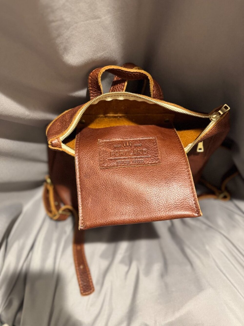 Portland Leather Goods Handmade Leather Backpack - Picture 6 of 8